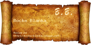 Bocke Blanka névjegykártya